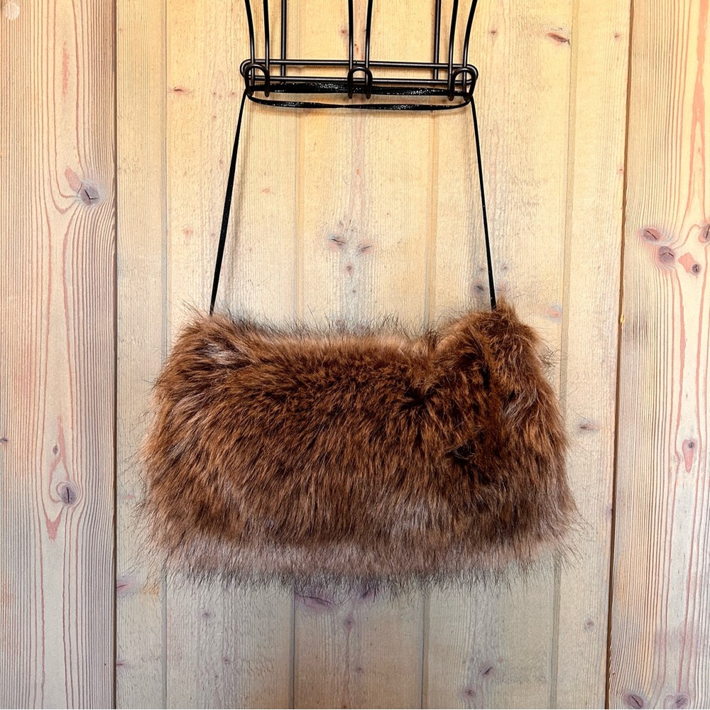 Faux Fur Brown Wrist Muff Hand Warmer